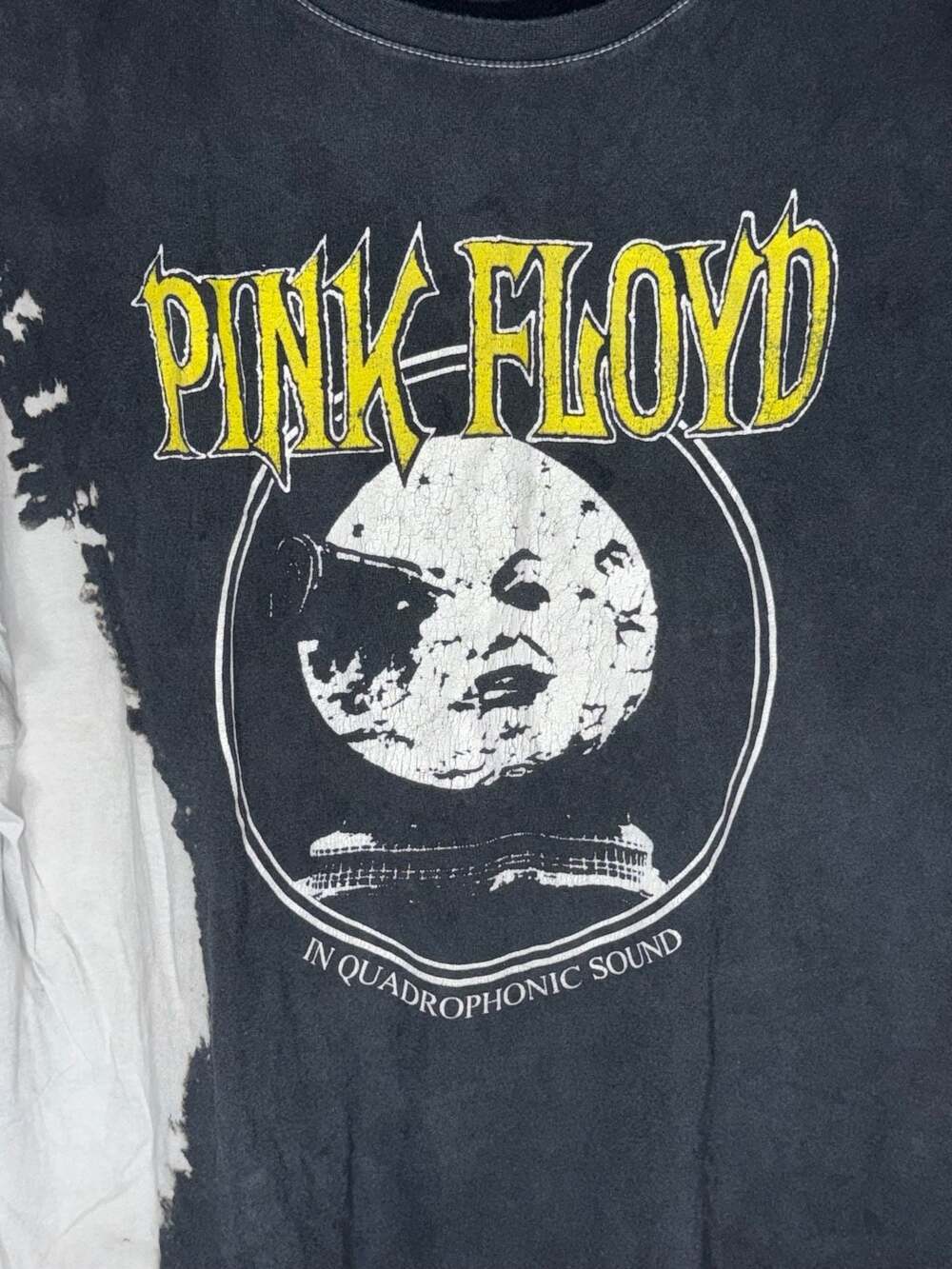 Pink Floyd In Quadraphonic Sound Bleach Dip-Dye Graphic T-Shirt - Picture 2 of 3